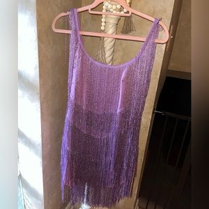 Purple fringe mini dress never worn